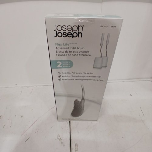 2PK JOSEPH JOSEPH FLEX LITE SILICONE TOILET BRUSH WITH SLIMLINE HOLDER SET - WHITE (MODEL: 1796144) image 4