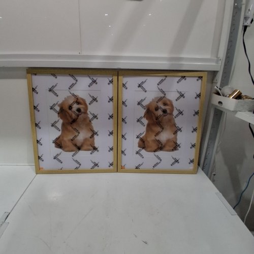 2PK PICTURE FRAMES - 16" X 20"; 11" X 14" WITH MAT - NATURAL WOOD image 2