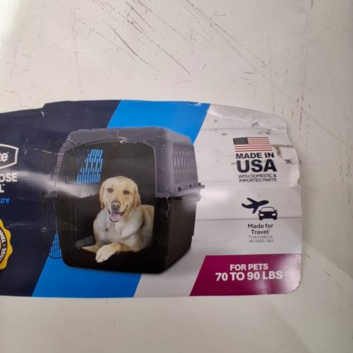 PETMATE SKY KENNEL HEAVY DUTY PLASTIC FOUR WAY VENTILATION PET CARRIER - 70-90 LBS - GREY (MODEL: 00500) image 2