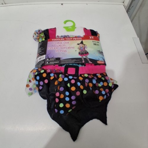 2PC GIRL'S GOODMARK POLKA DOT WITCH COSTUME - 2T - MULTICOLOUR (STYLE: CA34682) image 2