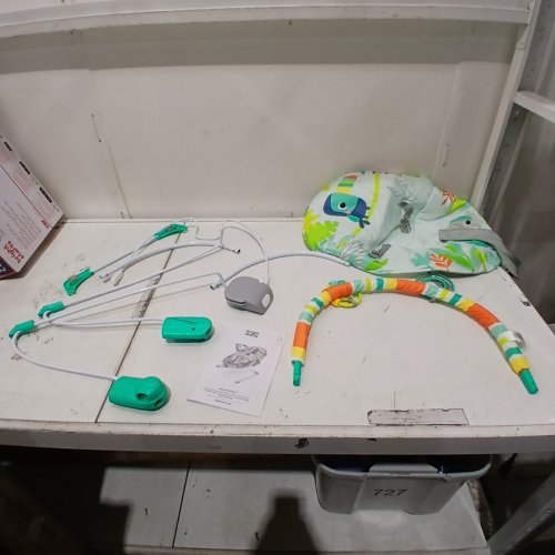 BRIGHT STARTS RAINFOREST VIBES PORTABLE 3-POINT HARNESS VIBRATING BOUNCER WITH TOY-BAR (MODEL: 12227) image 3