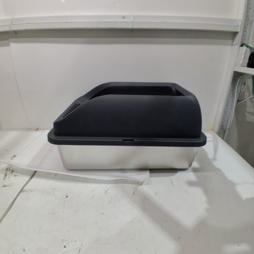 ENCLOSED STAINLESS STEEL CAT LITTER BOX WITH LID - GREY image 2