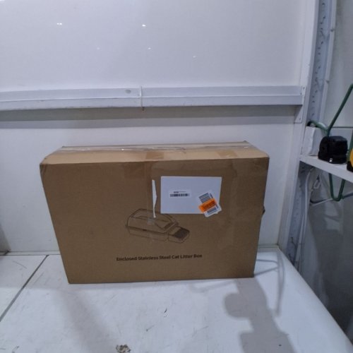ENCLOSED STAINLESS STEEL CAT LITTER BOX WITH LID - GREY image 4