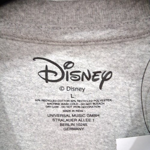 UNISEX ADULT'S DISNEY MICKEY MOUSE T-SHIRT - LARGE - GREY image 3