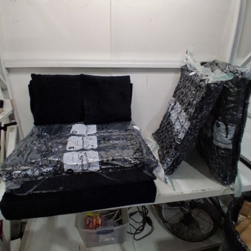 CORDUROY COUCH SECTIONAL MIDDLE SEAT + 2 PILLOWS & 2 EXTRA SEAT CUSHIONS - 32" X 24" - BLACK image 2