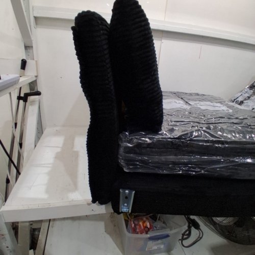 CORDUROY COUCH SECTIONAL MIDDLE SEAT + 2 PILLOWS & 2 EXTRA SEAT CUSHIONS - 32" X 24" - BLACK image 3