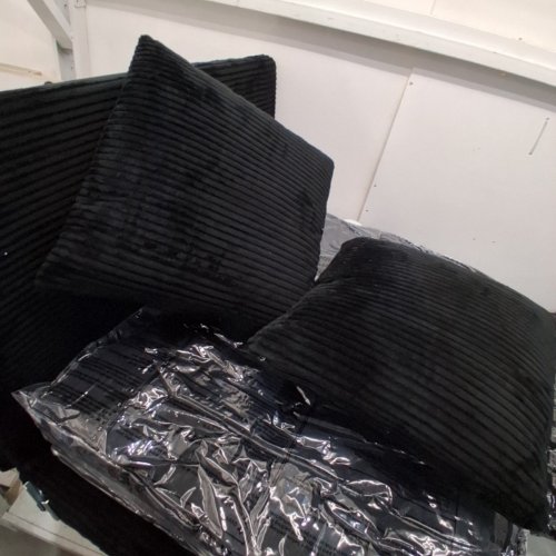 CORDUROY COUCH SECTIONAL MIDDLE SEAT + 2 PILLOWS & 2 EXTRA SEAT CUSHIONS - 32" X 24" - BLACK image 4