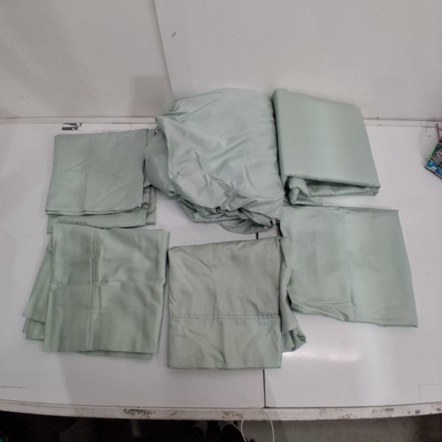 6PC HOTEL SIGNATURE COTTON SATEEN SHEET SET - KING - TAUPE- GREEN (MODEL: 1992021) image 2
