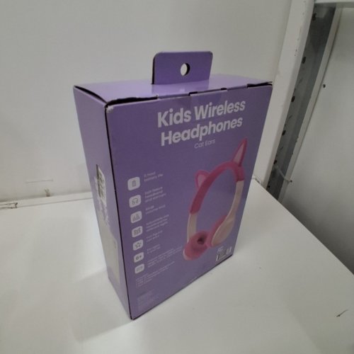 KIDS GEMS BLUETOOTH WIRELESS CAT EAR HEADPHONES - PINK image 3