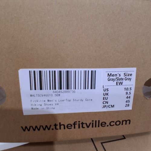 MEN'S FITVILLE LOW-TOP HIKING SHOES - 10.5 EXTRA WIDE - SLATE GRAY (MODEL: MHLTSCV4GG10_5EW) image 2