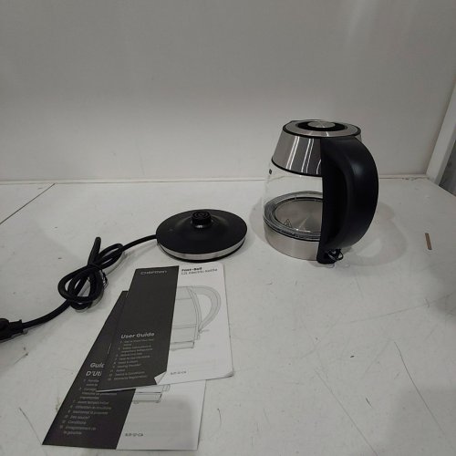 CHEFMAN GLASS ELECTRIC KETTLE - 1.2 L - SILVER / BLACK (MODEL: RJ11-12-CA) image 4