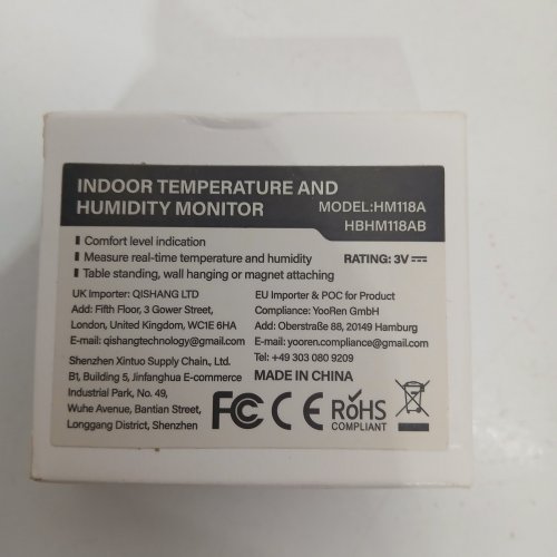 HARBOR DIGITAL INDOOR TEMPERATURE & HUMIDITY MONITOR - BLACK (MODEL: HM118A) image 2