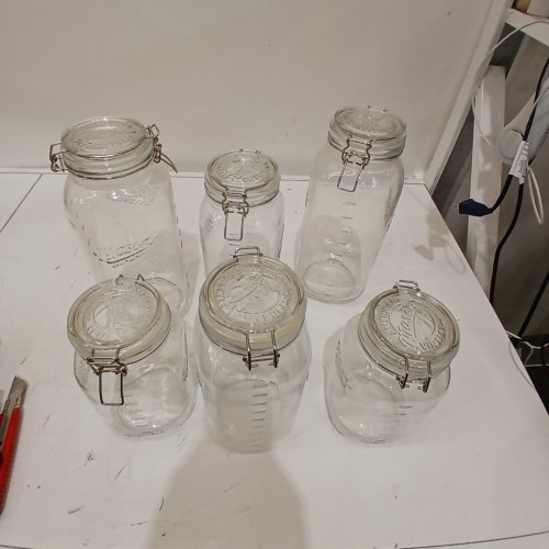6PC MASON CRAFT & MORE GLASS JAR SET WITH CLIP LIDS - CLEAR (MODEL:1060089) image 2