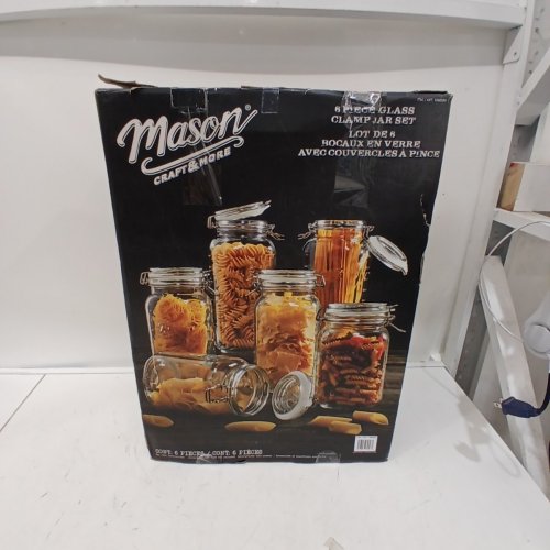 6PC MASON CRAFT & MORE GLASS JAR SET WITH CLIP LIDS - CLEAR (MODEL:1060089) image 5