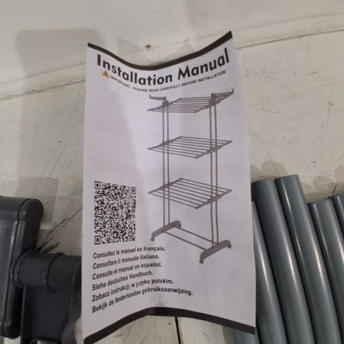 3- TIER CLOTHING DRYING RACK - 68.8" X 40" image 4