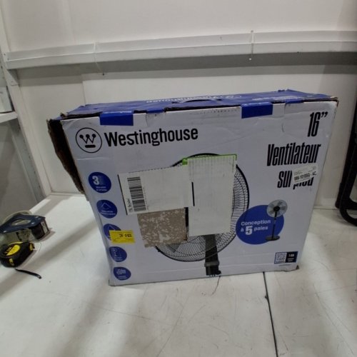 WESTINGHOUSE ADJUSTABLE HEIGHT OSCILLATING PEDESTAL FAN - 16" - BLACK/BLUE (MODEL: WSFSB1601BL) image 5
