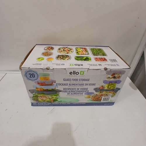 20PC ELLO COLOR LOCK MIXED MEAL PREP GLASS FOOD STORAGE CONTAINERS - ASSORTED COLORS (MODEL: 1969922) image 4