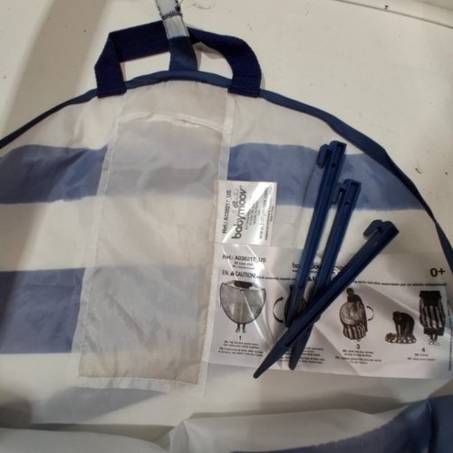 BABYMOOV PORTABLE ANTI-UV MARINE TENT - UPF 50+ SUN PROTECTION - BLUE STRIPES image 3