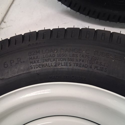 2PK GARVEE 5.30-12 TRAILER TIRES LOAD RANGE C 6PLY- 12"X4" RIMS 4 LUG ON 4"- MAX LOAD 1050 LBS @ 80 PSI-BLACK-(MODEL: PAU_0L7VFKXL) image 4