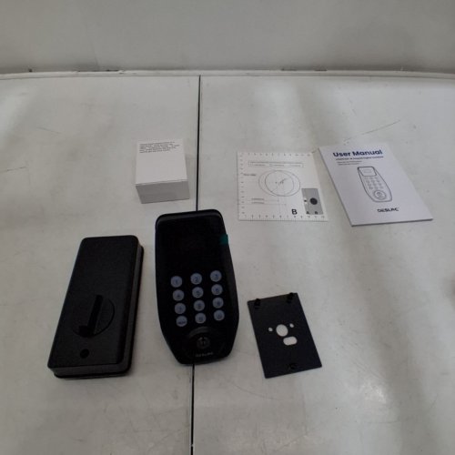 DESLOC SMART LOCK C100 PLUS WI-FI SMART FRONT DOOR LOCK - WATERPROOF, APP REMOTE CONTROL, AUTO LOCK, KEYLESS ENTRY DEADBOLT, 100 ANTI-PEEP PIN CODES - BLACK (MODEL: C100PLUS) image 3