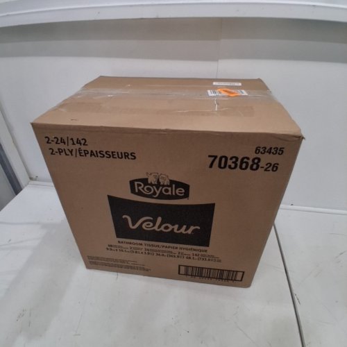 2 ROYALE VELOUR SOFT & STRONG TOILET PAPER - 24 ROLLS PER PACK (48 ROLLS TOTAL) - WHITE (MODEL: 70368-3) image 3