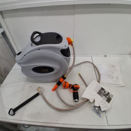 VEVOR RETRACTABLE HOSE REEL - 100FT - GREY (MODEL: HL-XW30) image 2