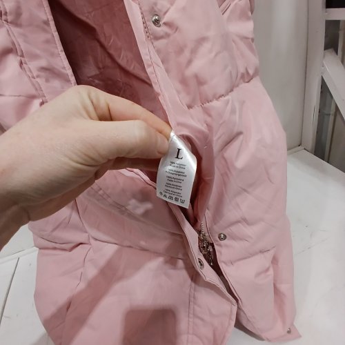 WOMEN'S UIKUE QUILTED FULL LENGTH ZIP UP THICK PARKA WITH HOOD - LARGE - PINK image 3