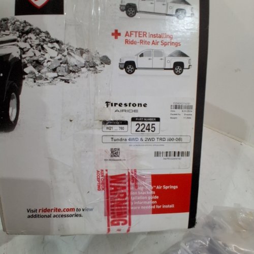 FIRESTONE RIDE-RITE KIT FOR TOYOTA TUNDRA 4WD- (MODEL: W217602245) image 3
