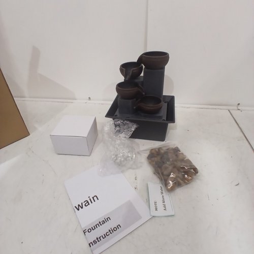 SURPRIZON SMALL TABLE TOP WATERFALL FOUNTAIN WITH ROCKS AND LED LIGHT 7.5'' image 2