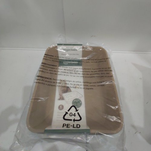 6PK AMAZON BASICS DISPOSABLE CAT LITTER BOXES - 18" X 14" X 4" - BROWN image 3