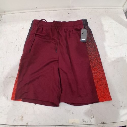 MEN'S SPX ATHLETIC SHORTS - MEDIUM - BURGUNDY/ORANGE image 2