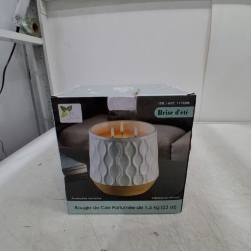 NATURE'S MARK THREE-WICK SCENTED WAX CANDLE - 53OZ - WHITE/BROWN/SANDALWOOD (MODEL: 1775286) image 4
