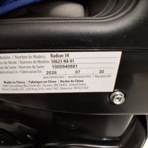 DIONO RADIAN 3R THE ORIGINAL 3 ACROSS ALL-IN-ONE CONVERTIBLE CAR SEAT - BLUE\PURPLE - (MODEL:50643-NA-01) image 2