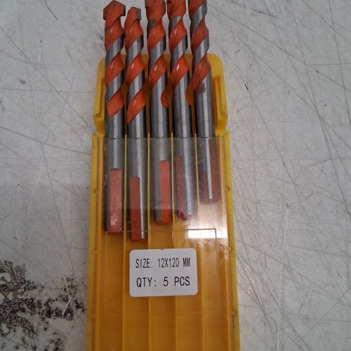 5PK DRILL BIT SET - 12MM X 120MM - ORANGE/SILVER image 2