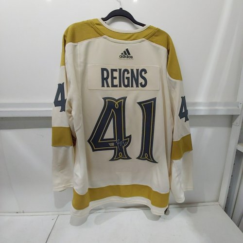 MENS NHL WRESTLEMANIA LAS VEGAS 41 **SIGNED** ROMAN REIGNS VEGAS GOLDEN KNIGHTS JERSEY - SIZE 54 - FANATICS COA - 6/41 image 5