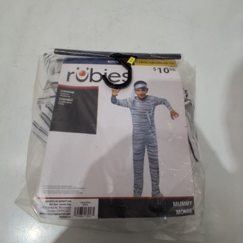 2PC BOYS RUBIES MUMMY COSTUME - LARGE (10/12) - WHITE / BLACK (ITEM: 1001654) image 2