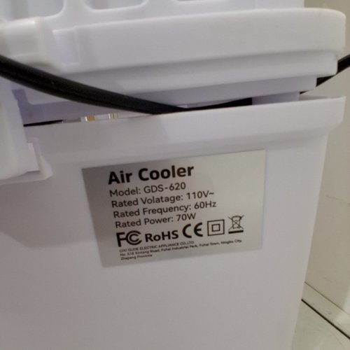 EVAPORATIVE AIR COOLER - 110 V, 70W - 12 L CAPACITY - WHITE (MODEL: GDS-620) image 3