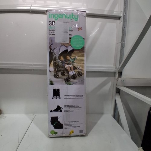 INGENUITY 3DLITE DOUBLE UMBRELLA STROLLER-EACH SEAT UP TO 50 POUNDS-BLACK-(MODEL:31923) image 4