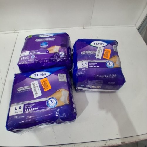 3 (11PK) TENA OVERNIGHT ALL NIGHT PROTECTION STRETCH BRIEFS - LG image 2