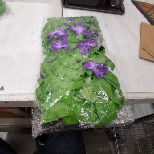 DECORATIVE FAUX IVY FENCING PANEL EXPANDABLE FENCE PRIVACY SCREEN - GREEN / PURPLE FLOWER (MODEL:727277408291) image 5