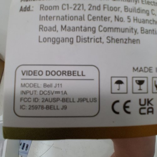 2 K WIRELESS VIDEO DOORBELL WITH MOUNT, MOTION DETECTION, NIGHT VISIONL - 5V 1A - DARK GRAY (MODEL: BELL J11) image 3
