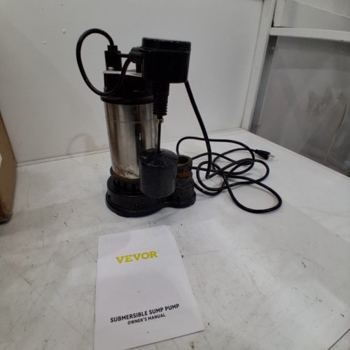 VEVOR SUBMERSIBLE SEWAGE WATER SUMP PUMP WITH 33FT MAX LIFT - 1100W, 1.5HP, 100GPM (MODEL: SPS07502VD) image 3