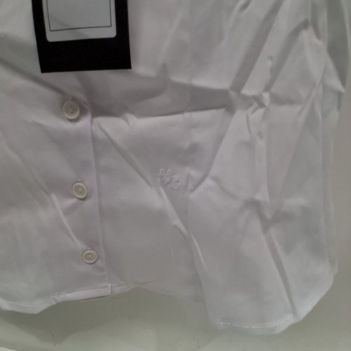 WOMEN'S BARILOCHE RUFFLED SLEEVELESS SHIRT - SMALL / MEDIUM - 38 - WHITE (STYLE: CANON) image 3