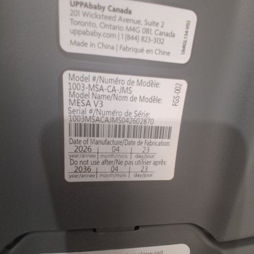 UPPABABY MESA V3 INFANT CAR SEAT BASE - 4LBS-35LBS MAX - BLACK (MODEL: 1003-MSA-CA-JMS) image 4