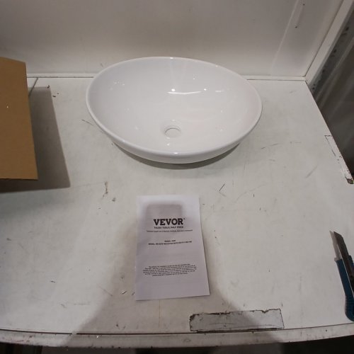 OVAL ABOVE THE COUNTER VESSEL SINK - 16" X 13.4" - WHITE (MODEL: RS1011) image 2