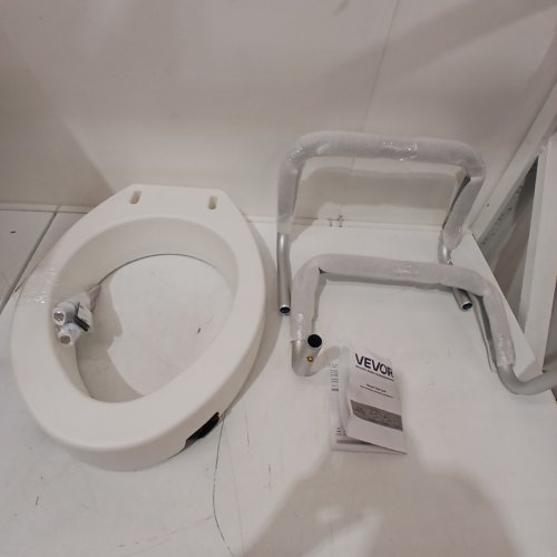 VEVOR RAISED TOILET SEAT WITH ARMS - 300LB CAPACITY - WHITE (MODEL:SC7060NA-L-4) image 2