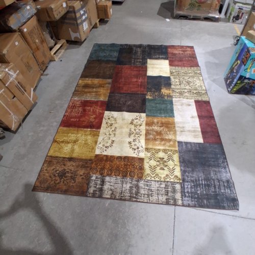 TEPOOK PATCHWORK AREA RUG - 9FT X 6FT - MULTICOLOUR image 2