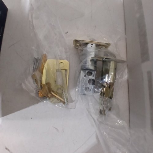 4PC SCHLAGE CAMELOT HANDLESET WITH PLYMOUTH KNOB INTERIOR - BRIGHT BRASS (MODEL; F60 CAM 505 PLY 605) image 4