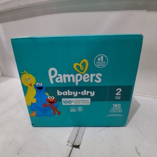 180PK PAMPERS SESAME STREET BABY-DRY LEAKPROOF DISPOSABLE DIAPERS - SIZE 2 image 3