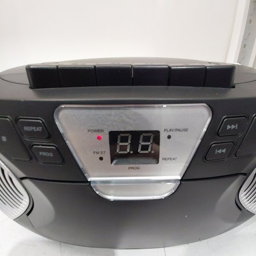 MAGNAVOX PORTABLE CD/CASSETTE PLAYER WITH AM/FM RADIO - BLACK (MODEL: MRCD386-BLACK) image 2